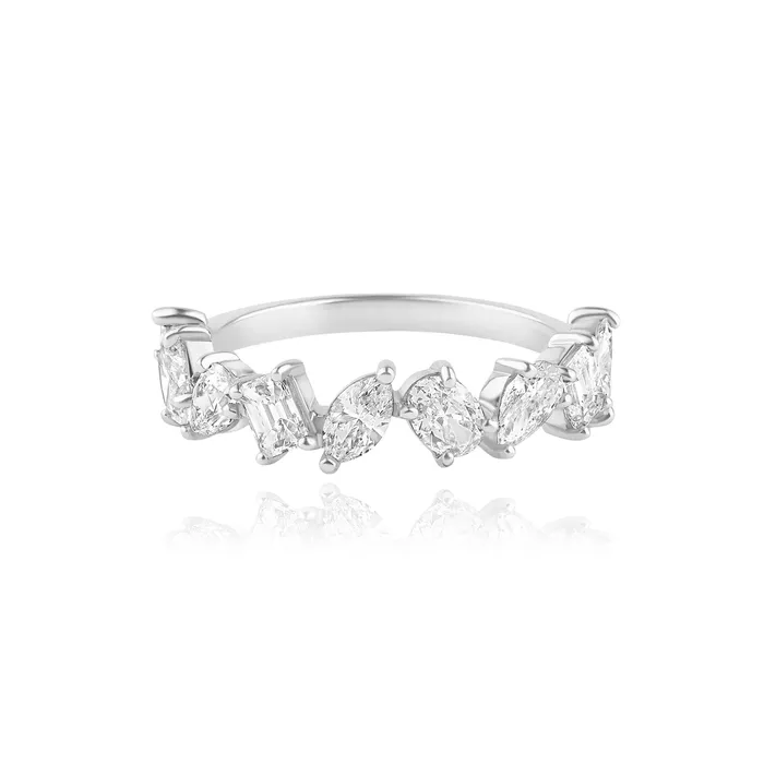 Alev Jewelry Rings Half Eternity Multi Shape Diamond Ring