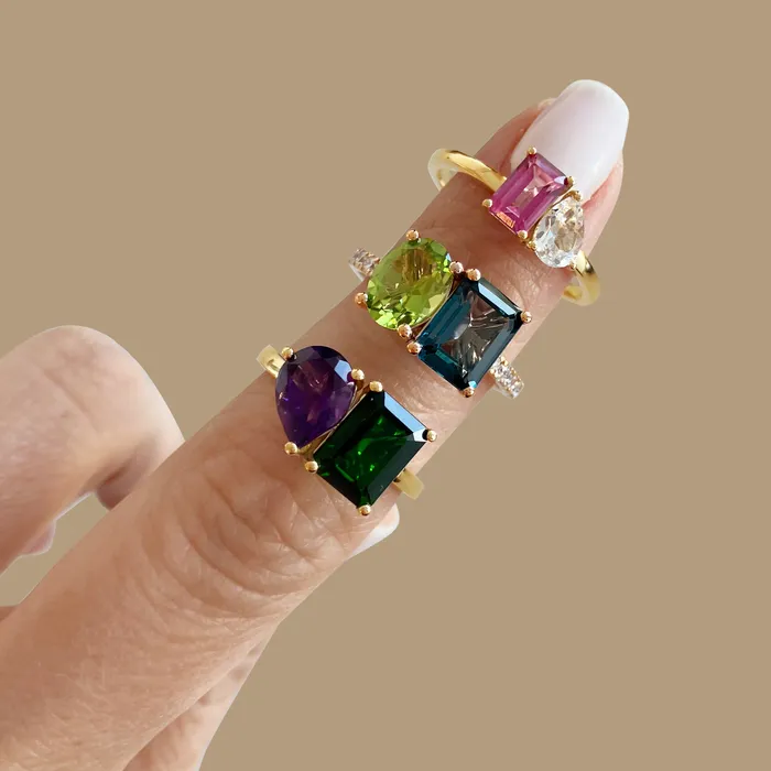 Alev Jewelry Rings Medium TwoGemstones Ring
