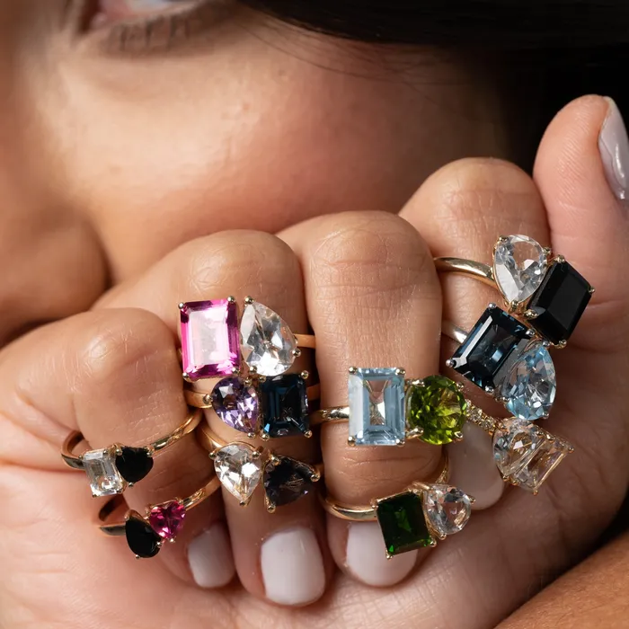 Alev Jewelry Rings Medium TwoGemstones Ring