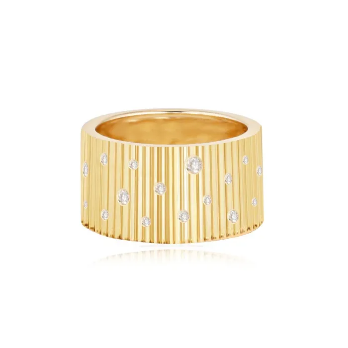 Alev Jewelry Rings Thick Fluted Scattered Ring