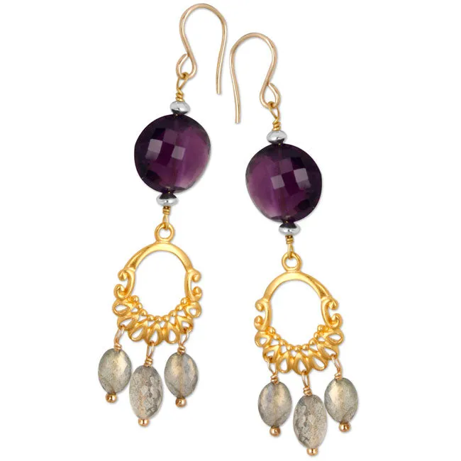 Amethyst Labradorite Earrings336033 Elisa Ilana Earrings