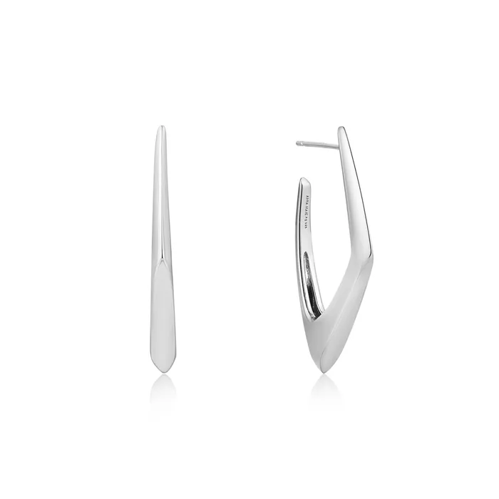 Ania Haie Earrings Silver Geometric Hoop Earrings