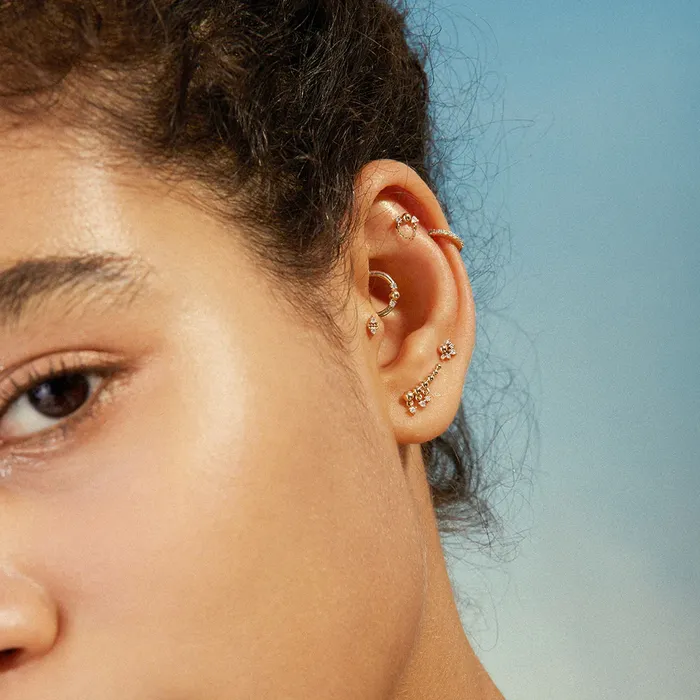 Aurelie Gi Earrings DALLAS Lab Grown Diamond Cluster Threadless Flatback Earring Aurelie Gi Earrings DALLAS Lab Grown Diamond Cluster Threadless Flatback Earring