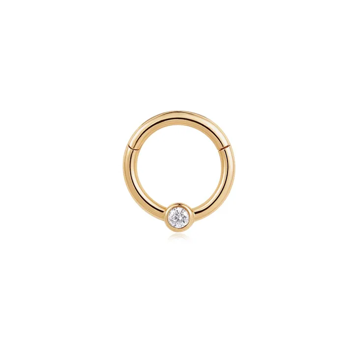 Aurelie Gi Earrings IVY White Sapphire Clicker Hoop