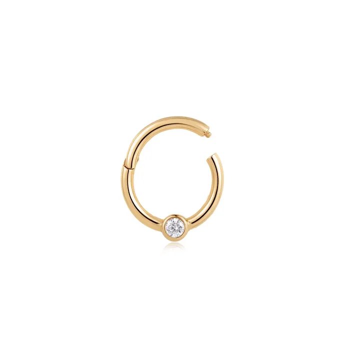 Aurelie Gi Earrings IVY White Sapphire Clicker Hoop Aurelie Gi Earrings IVY White Sapphire Clicker Hoop