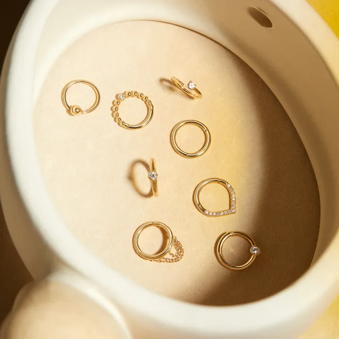Aurelie Gi Earrings IVY White Sapphire Clicker Hoop Aurelie Gi Earrings IVY White Sapphire Clicker Hoop