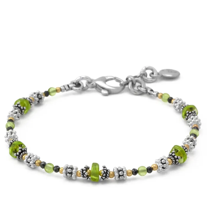 Bracelets Elisa Ilana Nikini Black Spinel Peridot Bracelet