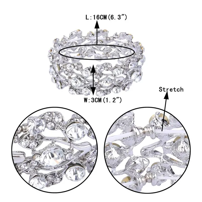 Bracelets Silver Plated MultiLeaf Bridal Bracelet For Wedding sparklingselections Bracelets Silver Plated MultiLeaf Bridal Bracelet For Wedding sparklingselections