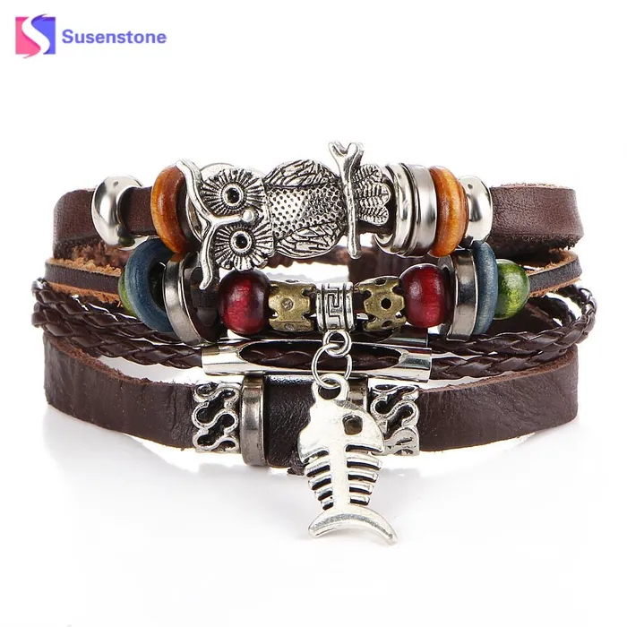Bracelets sparklingselections Unisex Handmade Retro Leather Bracelet