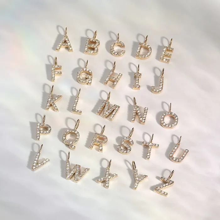 Charm Necklaces Aurelie Gi R Diamond Initial Charm