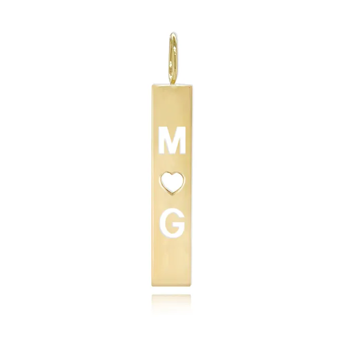 Charm Necklaces Cutout Personalized Plate Charm Alev Collection