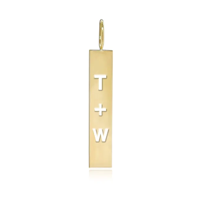 Charm Necklaces Cutout Personalized Plate Charm Alev Collection