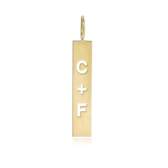 Charm Necklaces Cutout Personalized Plate Charm Alev Collection
