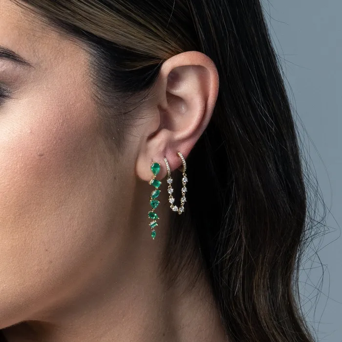 Drop Down Multi Shape Gemstone Earrings Alev Collection Earrings