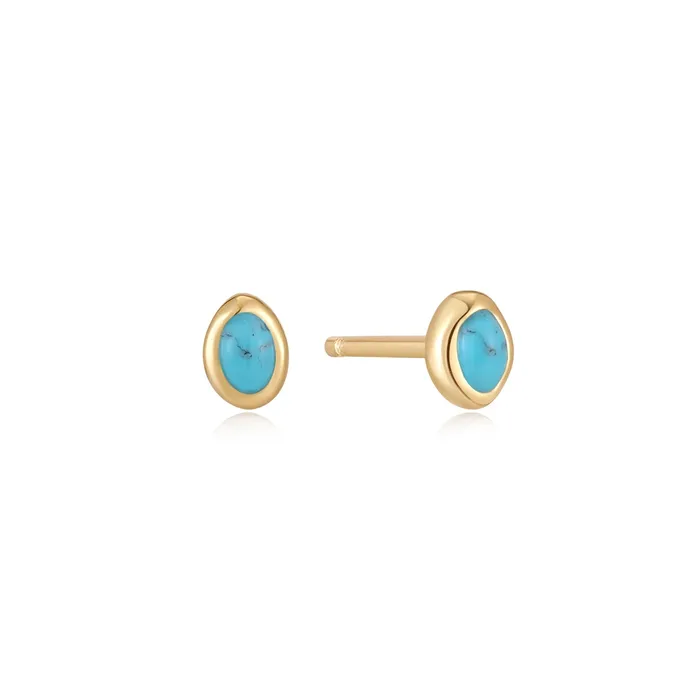 Earrings Ania Haie Making Waves Turquoise Wave Stud Earrings