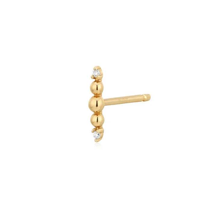 Earrings Aurelie Gi ASH Lab Grown Diamond Beaded Climber Stud Earring