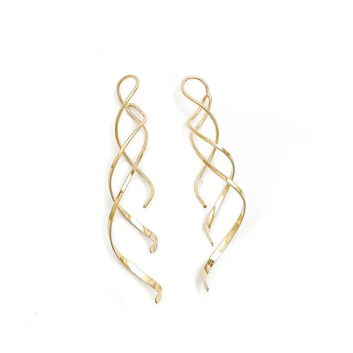 Earrings Double Spiral Earrings Long Hoops By Hand Earrings Double Spiral Earrings Long Hoops By Hand
