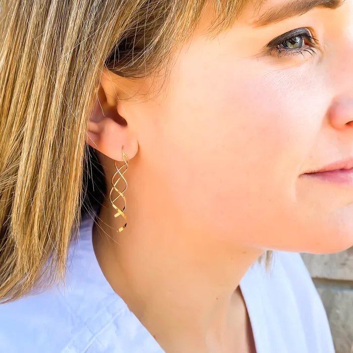 Earrings Double Spiral Earrings Long Hoops By Hand Earrings Double Spiral Earrings Long Hoops By Hand