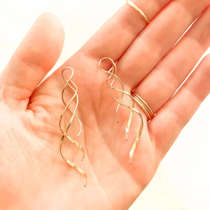 Earrings Double Spiral Earrings Long Hoops By Hand Earrings Double Spiral Earrings Long Hoops By Hand