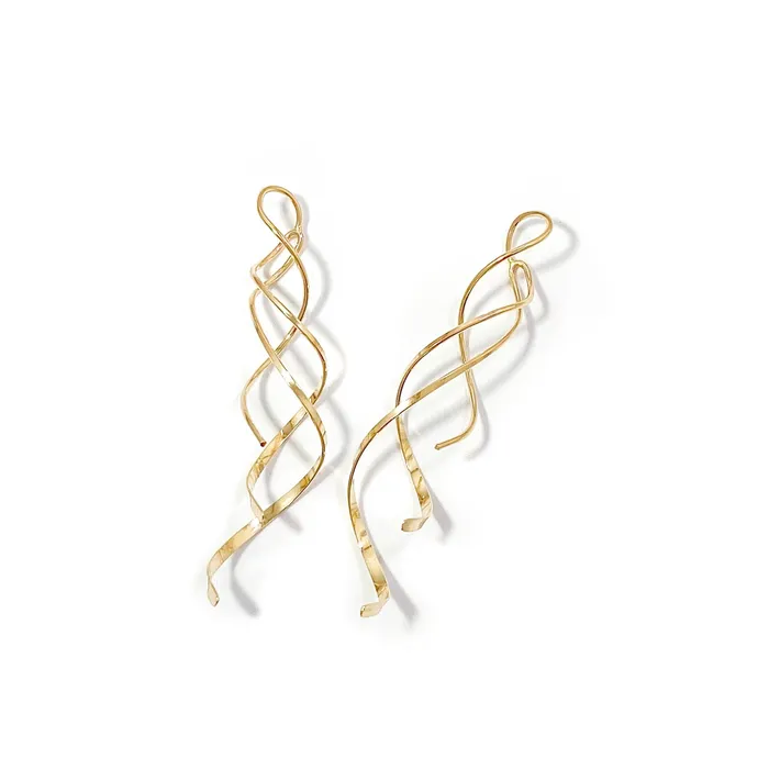 Earrings Double Spiral Earrings Long Hoops By Hand Earrings Double Spiral Earrings Long Hoops By Hand