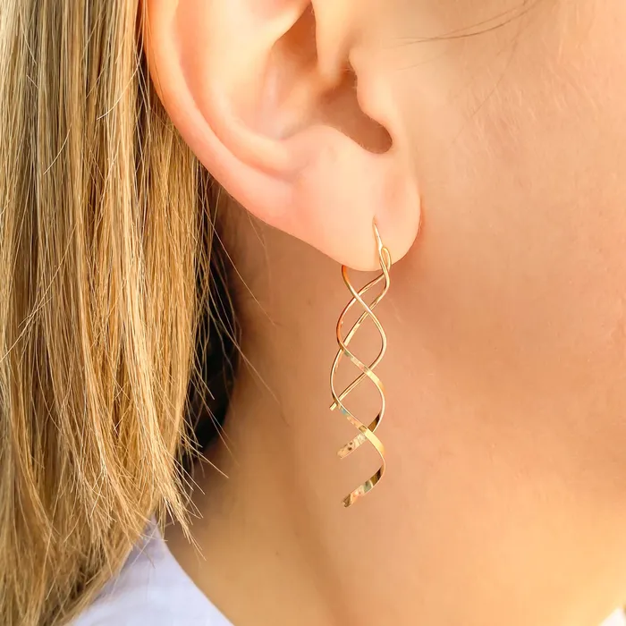 Earrings Double Spiral Earrings Long Hoops By Hand Earrings Double Spiral Earrings Long Hoops By Hand