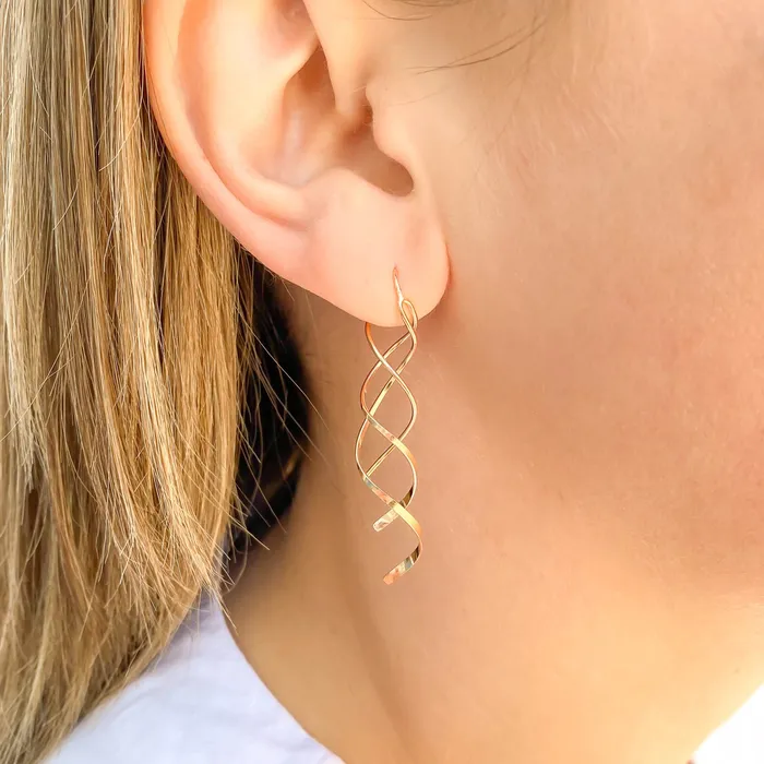 Earrings Double Spiral Earrings Long Hoops By Hand Earrings Double Spiral Earrings Long Hoops By Hand