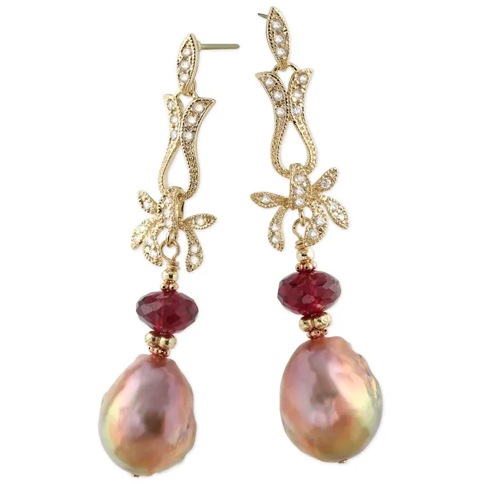 Earrings Elisa Ilana Fireball Pearl Rhodolite Garnet Earrings342163