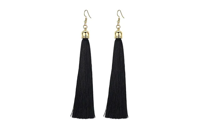Earrings Fiber Long Tassel Earrings sparklingselections