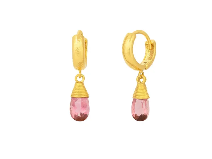 Earrings GG GOLD OOAK GURHAN Prism Gold Tourmaline Single Drop Earrings 9x6mm Teardrop on Huggie Hoop Earrings GG GOLD OOAK GURHAN Prism Gold Tourmaline Single Drop Earrings 9x6mm Teardrop on Huggie Hoop