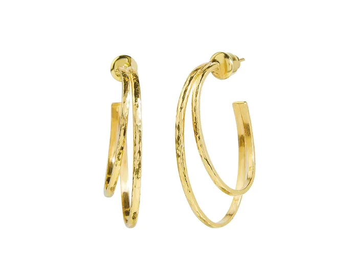 Earrings GG GOLD TRAD GURHAN Geo Gold Hoop Earrings Double Oval