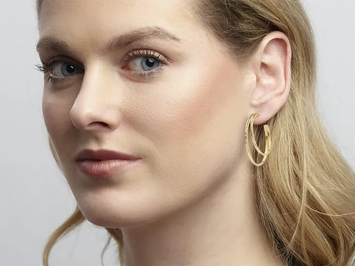 Earrings GG GOLD TRAD GURHAN Geo Gold Hoop Earrings Double Oval