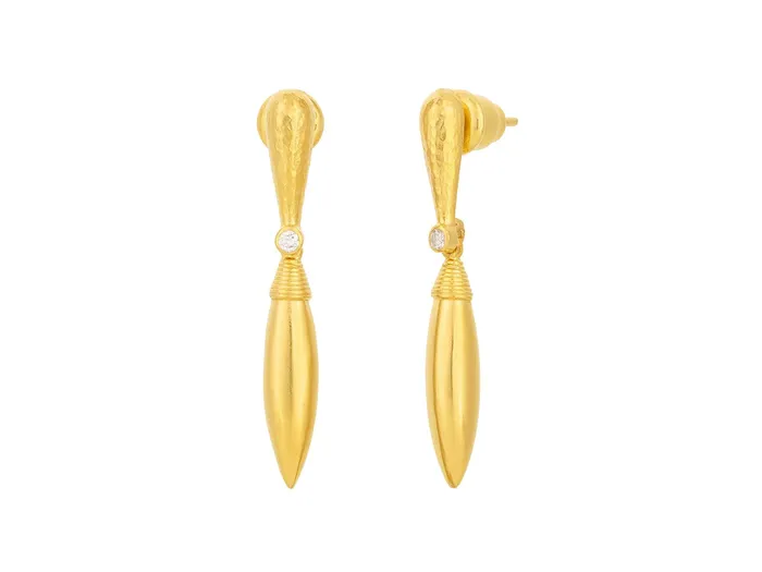 Earrings GURHAN Wheat Gold Diamond Single Drop Earrings GG GOLD CLS