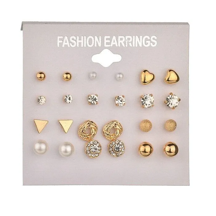 Earrings sparklingselections New Womens HeartShaped Stud Earrings Pack of 12 Sets Earrings sparklingselections New Womens HeartShaped Stud Earrings Pack of 12 Sets