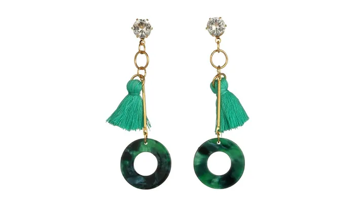 Earrings sparklingselections Women Acrylic Round Long Tassel Earrings
