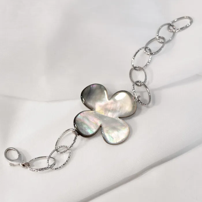 Elisa Ilana Bracelets Quatrefoil Mother of Pearl Bracelet