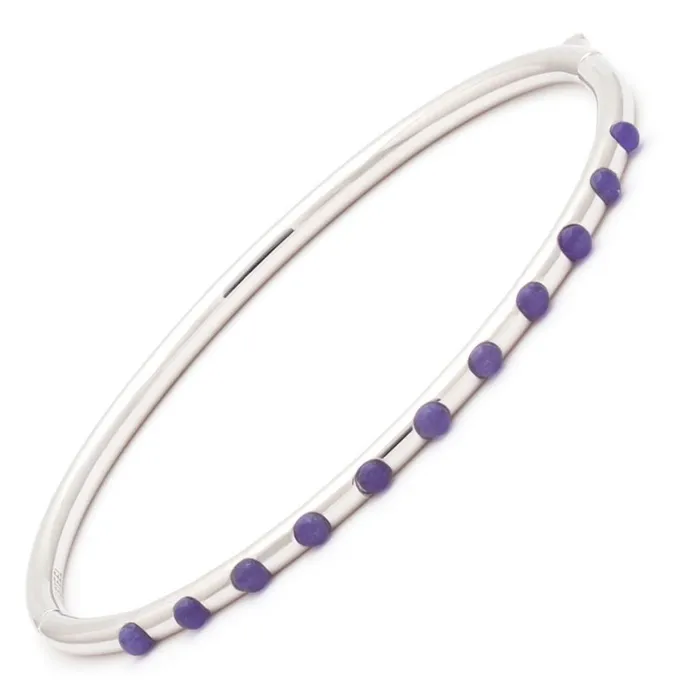 Elisa Ilana Bracelets Stainless Steel w Blue Agate Bangle