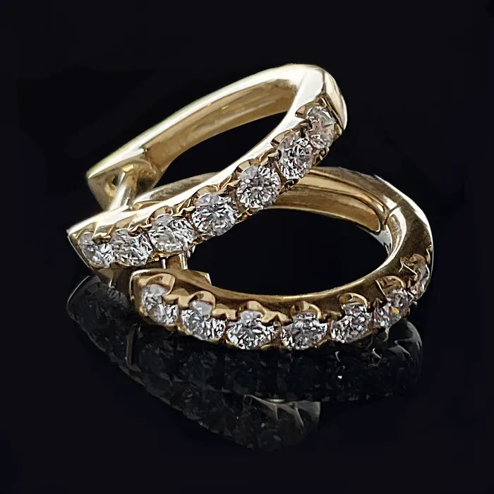Elisa Ilana Earrings 14k YG 043 CT Diamond Hoop Earrings