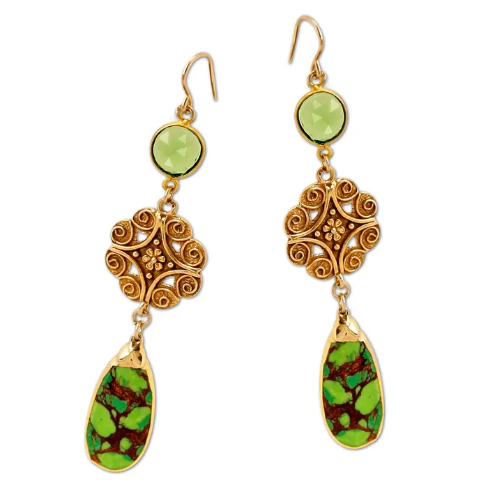 Elisa Ilana Earrings Turquoise Peridot Earrings227200