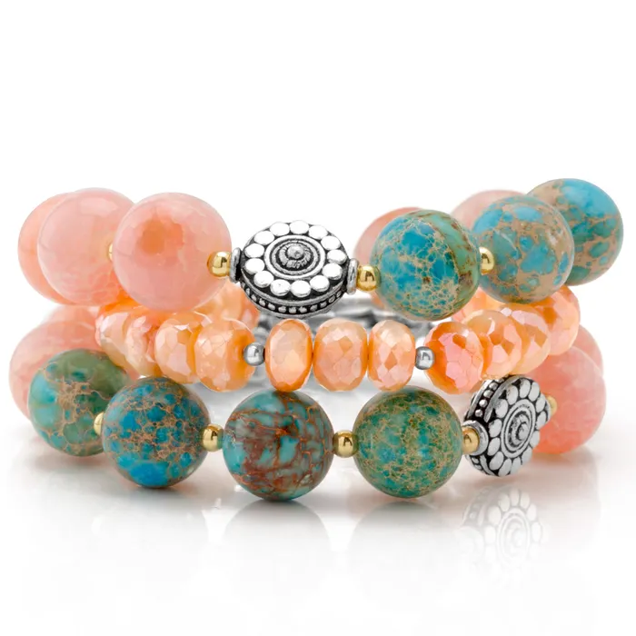 Elisa Ilana The Goddess Collection Peach Coated Quartz Bracelet Bracelets