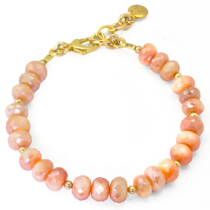Elisa Ilana The Goddess Collection Peach Coated Quartz Bracelet Bracelets