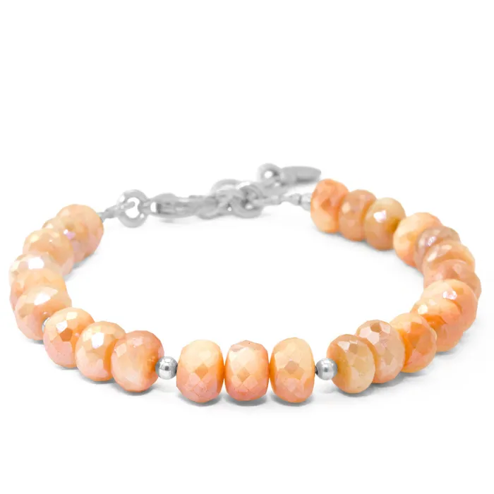 Elisa Ilana The Goddess Collection Peach Coated Quartz Bracelet Bracelets
