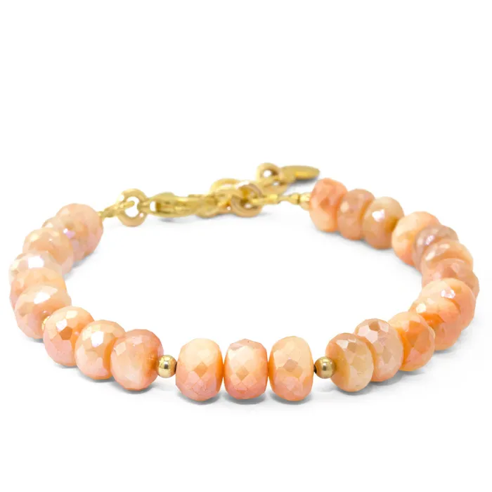 Elisa Ilana The Goddess Collection Peach Coated Quartz Bracelet Bracelets