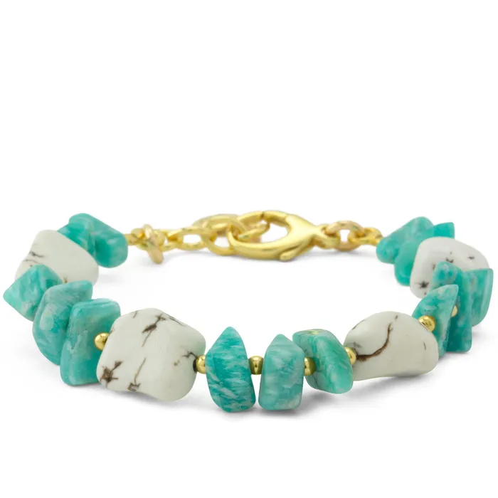 Elisa Ilana White Buffalo Turquoise and Amazonite Bracelet Bracelets