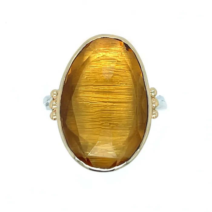 Emily Amey Jewelry Citrine Cocktail ring in 14k gold and sterling silver Rings Emily Amey Jewelry Citrine Cocktail ring in 14k gold and sterling silver Rings