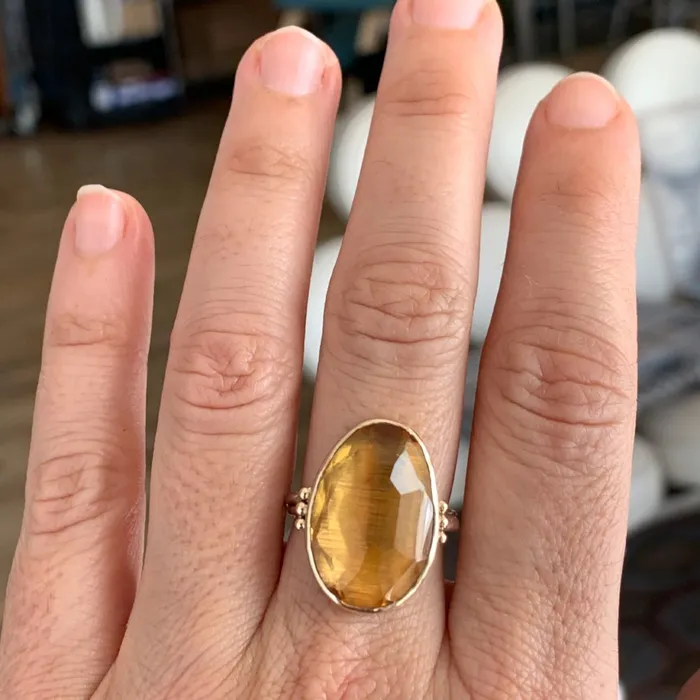Emily Amey Jewelry Citrine Cocktail ring in 14k gold and sterling silver Rings