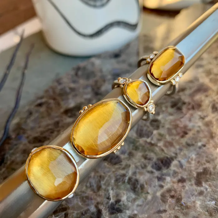 Emily Amey Jewelry Citrine Cocktail ring in 14k gold and sterling silver Rings
