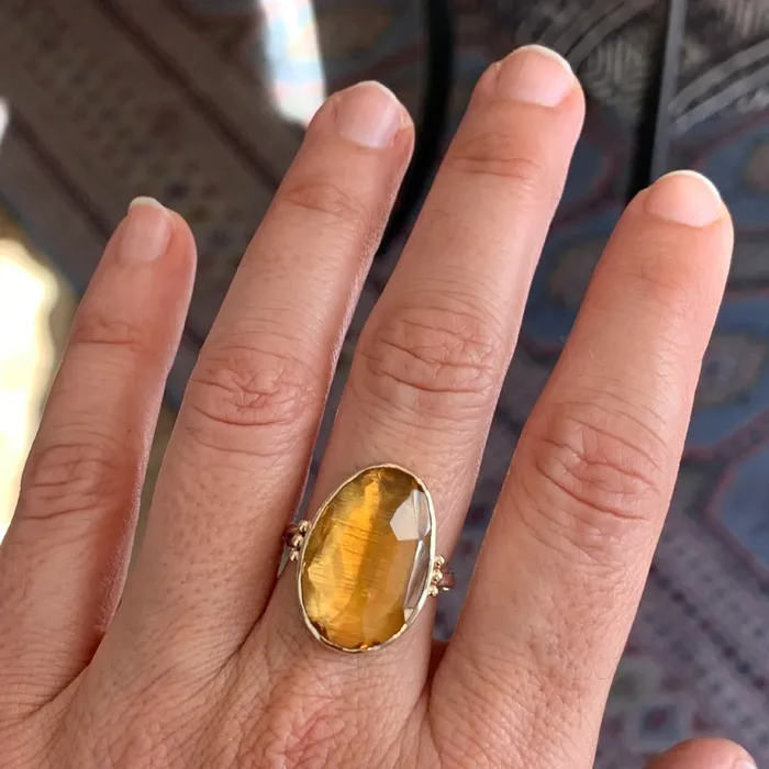 Emily Amey Jewelry Citrine Cocktail ring in 14k gold and sterling silver Rings