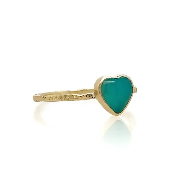Emily Amey Jewelry Peruvian Opal Heart Stacking ring in 14k gold Rings