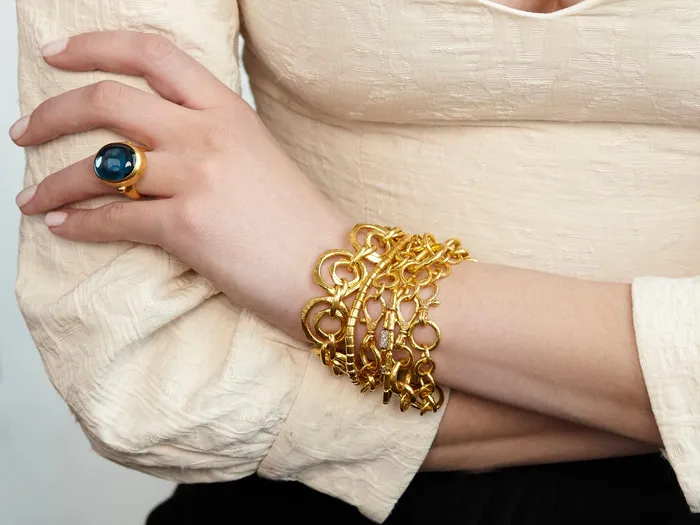 GG GOLD COR GURHAN Hoopla Gold Chain Link Bracelet Mixed Round Links Bracelets GG GOLD COR GURHAN Hoopla Gold Chain Link Bracelet Mixed Round Links Bracelets
