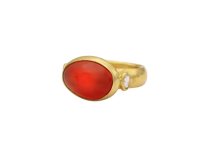 GG GOLD OOAK Rings GURHAN Rune Gold Opal Cocktail Ring 15x11mm Oval